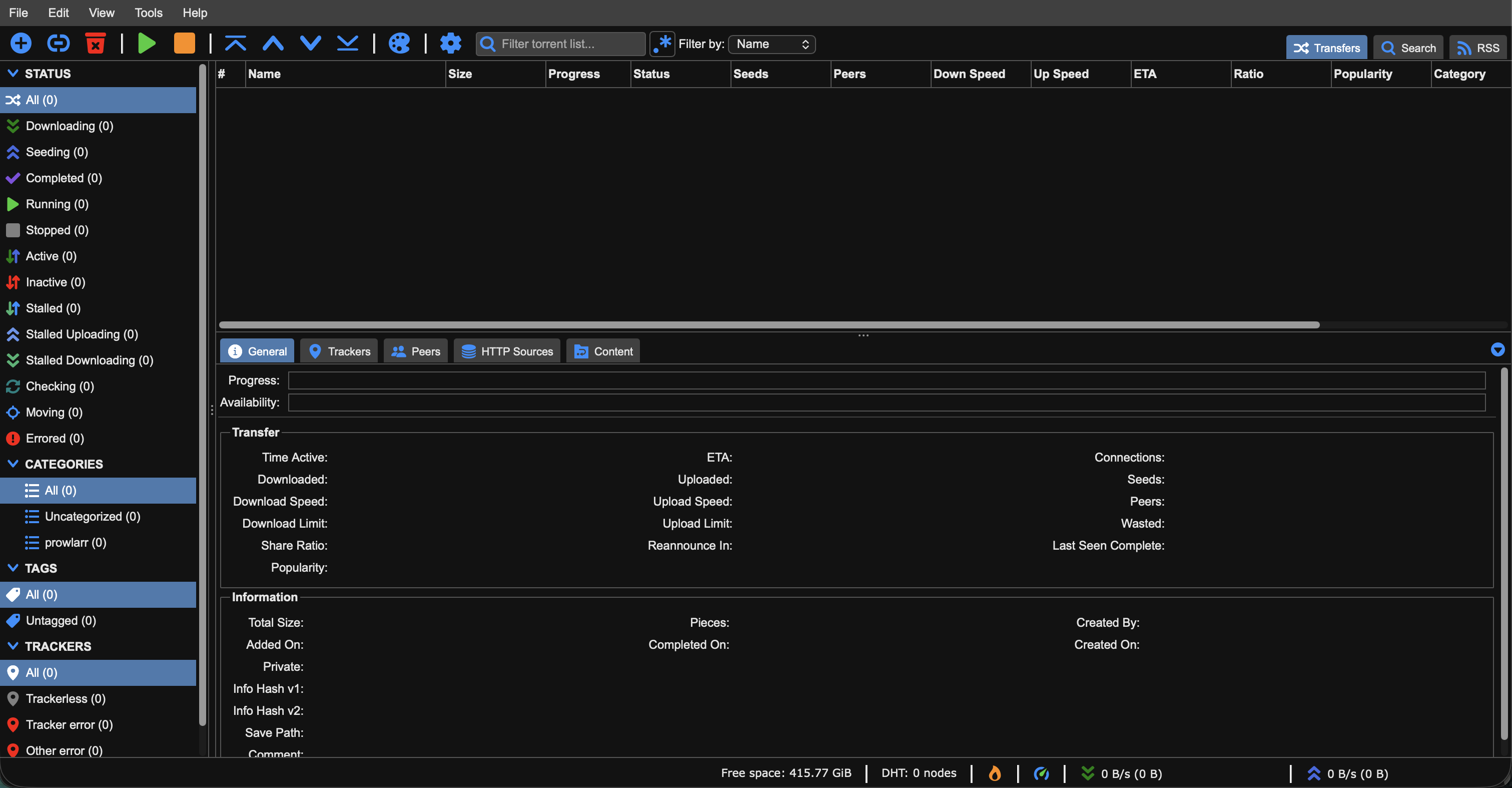 qBittorrent web UI